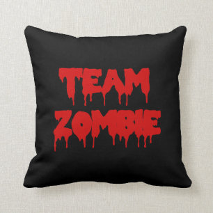 Team Zombie Red Blood on Black Kudde