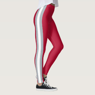 Teamanda Ohio i scharlakansrött med grått och vitt Leggings