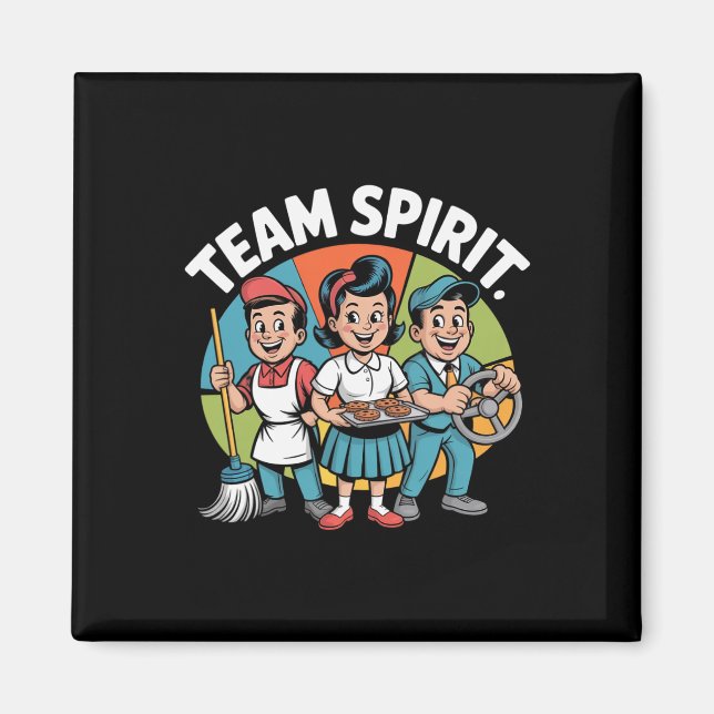 Teamandahet Tillbaka till skolan Retro Positivt ar Magnet (Framsidan)