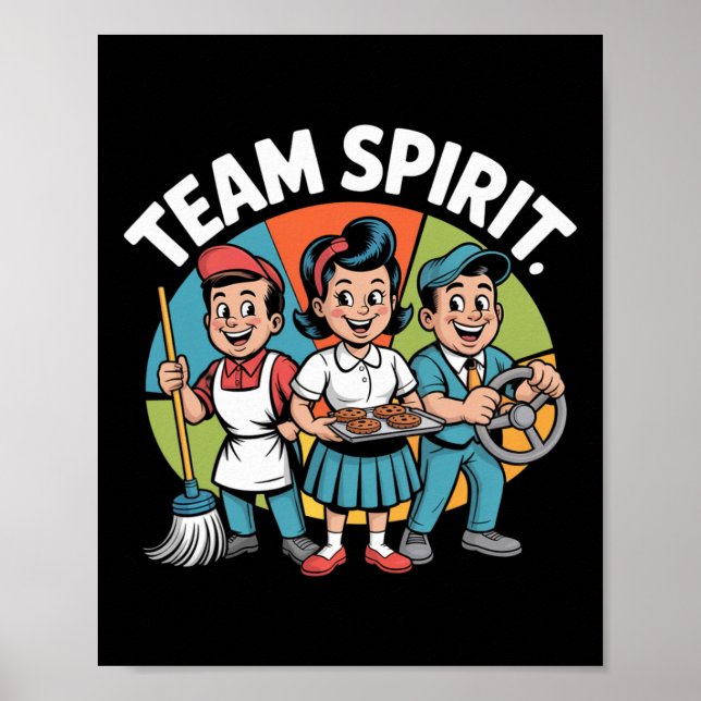 Teamandahet Tillbaka till skolan Retro Positivt ar Poster (Framsidan)