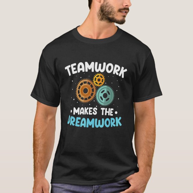 Teamarbete får drömmen att fungera Teamarbete 2 T Shirt (Framsida)
