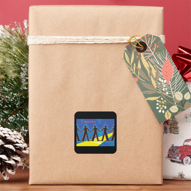 Teamarbete Fyrkantigt Klistermärke (Skapare uppladdad)