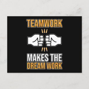Teamarbete gör Dream-arbetsmedarbetarens uppskattn Meddelande Vykort