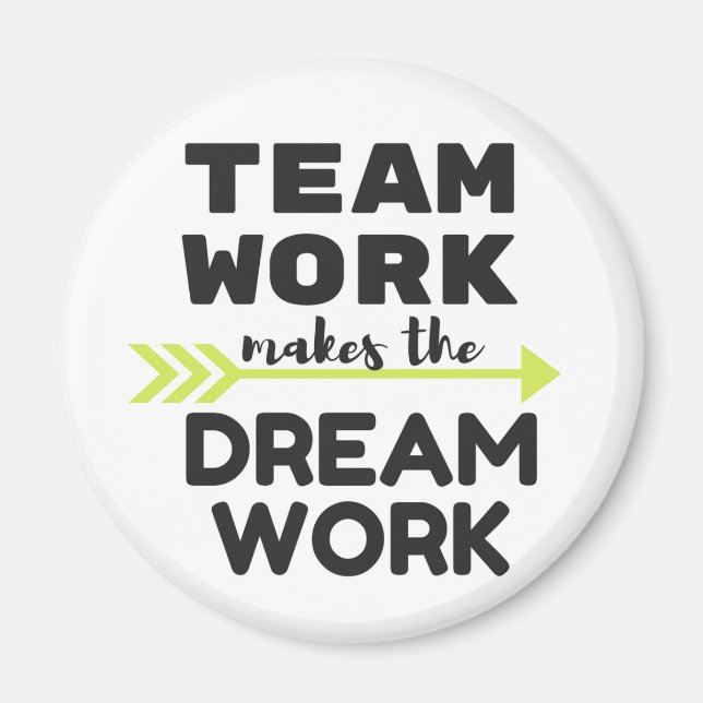 Teamarbete Gör Dream-jobbet Magnet (Framsidan)
