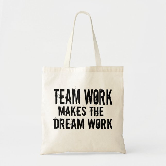 teamarbete gör drömjobbet tygkasse (Framsidan)
