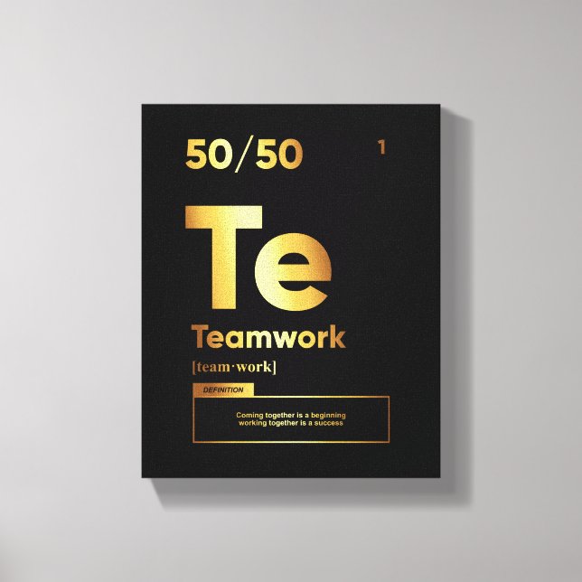 Teamdefinition | Motiverande citattecken Canvastryck (Framsida)