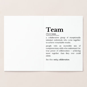 Teamdefinition – Samarbetets kraft Folierat Kort
