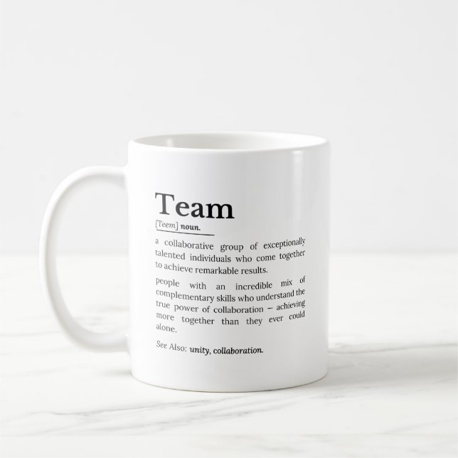 Teamdefinition – Samarbetets kraft  Kaffemugg (Vänster)