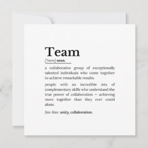 Teamdefinition – Samarbetets kraft Kort