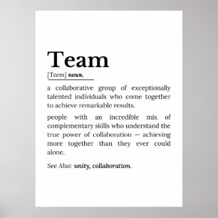 Teamdefinition – Samarbetets kraft Poster