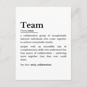 Teamdefinition – Samarbetets kraft Vykort