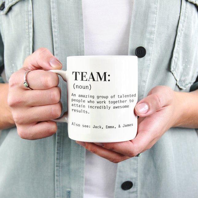 Teamdefinitionsmugg Anpassad teampresent till upps Mugg (Skapare uppladdad)