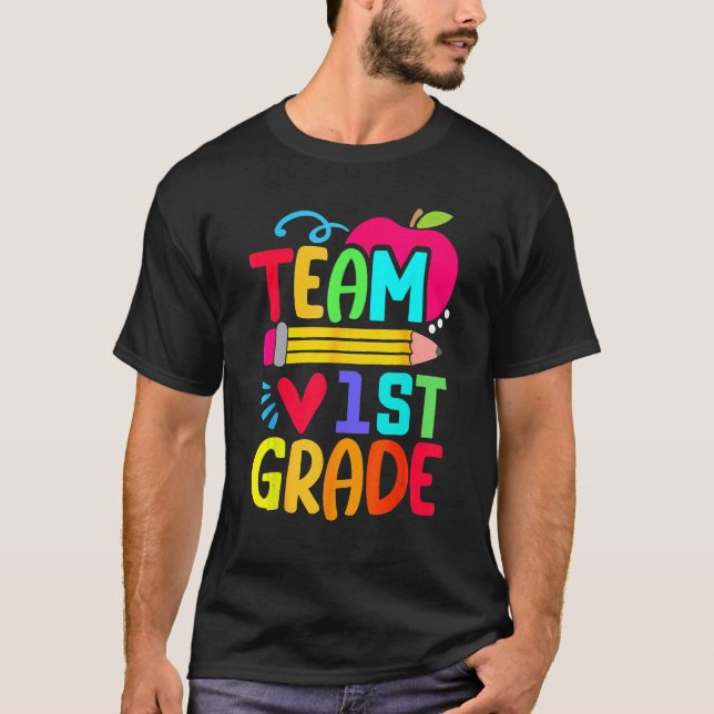 Teamet 1:a Klass Pencil Back to school Lärarstudie T Shirt (Framsida)