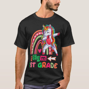 Teamet 1:a Klass Rainbow Unicorn Dab Teacher Women T Shirt