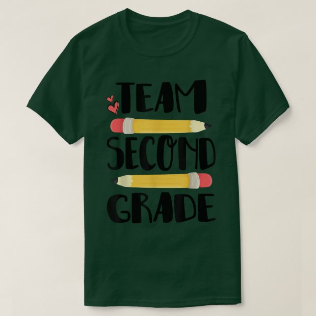Teamet 2:a Back to school Läraren i andra Klass T Shirt (Design framsida)