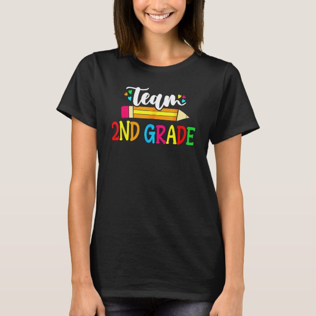Teamet 2:a Klass Pencil Student tillbaka till Sch T Shirt (Framsida)