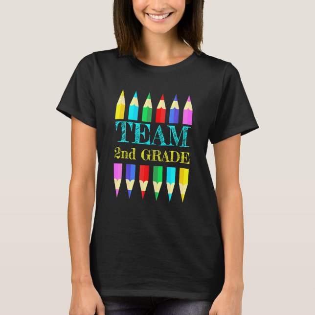 Teamet 2:a Klass Squad Teacher Back to school T Shirt (Framsida)
