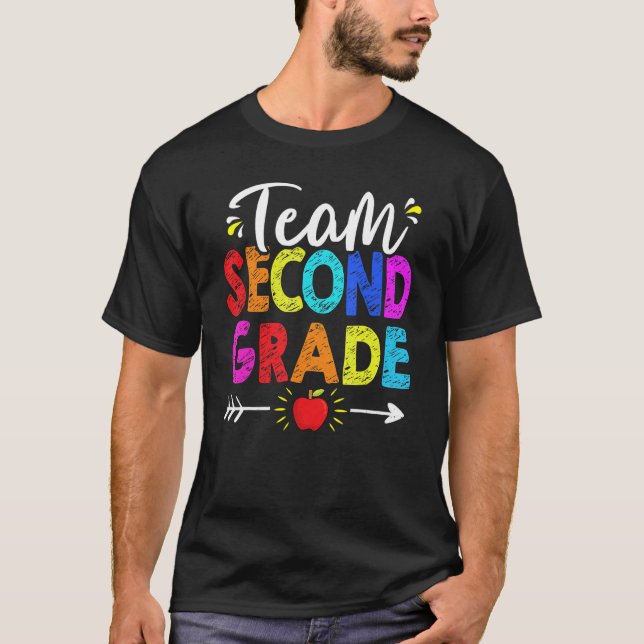 Teamet 2 andra Klass Shirt Teacher Student Tillbak T (Framsida)
