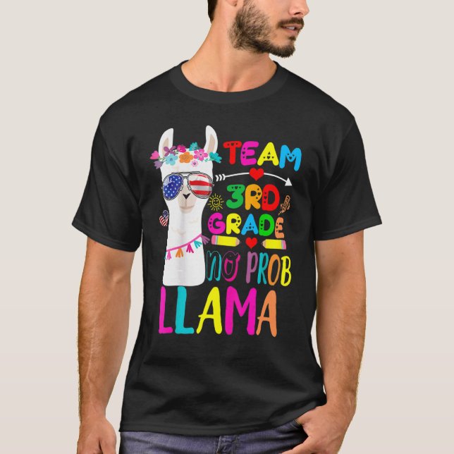 Teamet 3:e Klass, ingen professor Llama-lärare til T Shirt (Framsida)