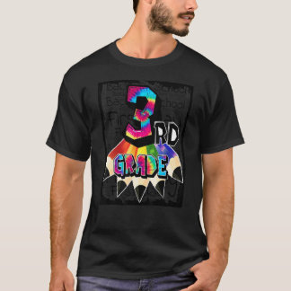 Teamet 3:e Klass Typografi Tie Dye Lärare tillbaka T Shirt