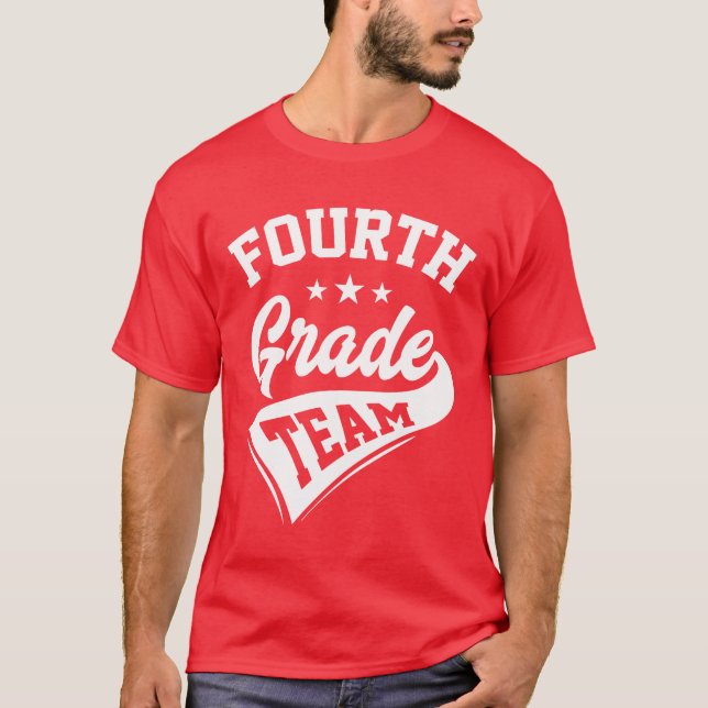 Teamet 4:e fjärde Klass-läraren Back to school T Shirt (Framsida)