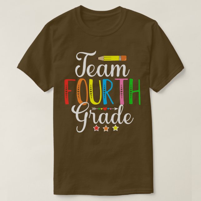 Teamet 4:e Klass-läraren Student Fjärde Klass-bak  T Shirt (Design framsida)