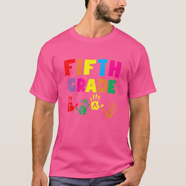 Teamet 5:e handprint Back to school Lacher B T Shirt (Framsida)