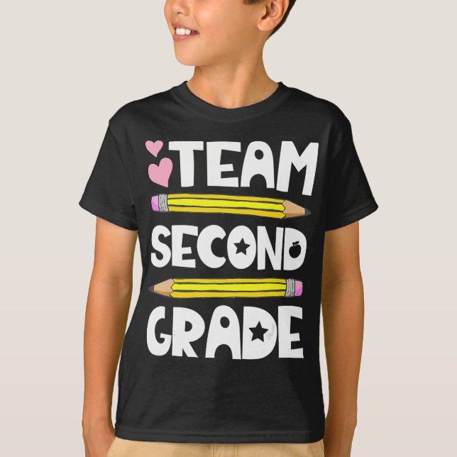 Teamet andra Klass Roligt 2:a Back to school Lärar T Shirt (Framsida)