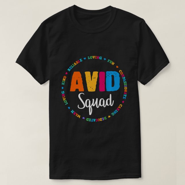 Teamet AVID Squad Program Utbildare Lärare - utvär T Shirt (Design framsida)