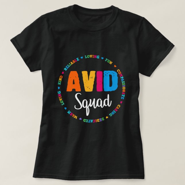 Teamet AVID Squad Program Utbildare Lärare - utvär T Shirt (Design framsida)