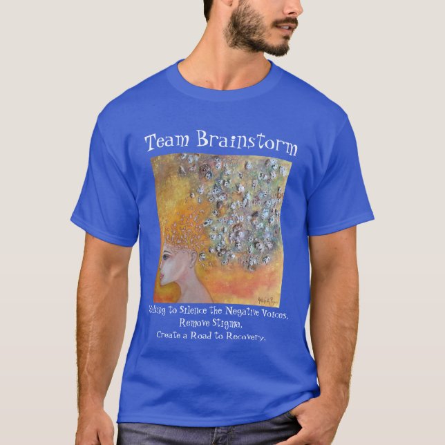 Teamet Brainstorm Mental Health Awareness Art T Shirt (Framsida)