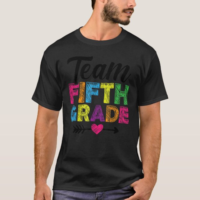 Teamet Femte Klass-läraren Studenter Back to schoo T Shirt (Framsida)
