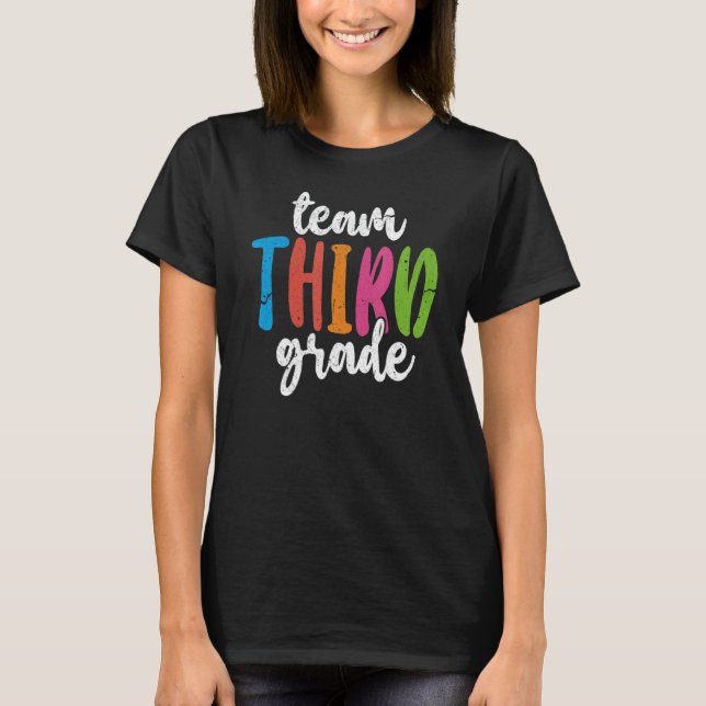 Teamet Klass 3:e Klass Lärare Student Distres T Shirt (Framsida)