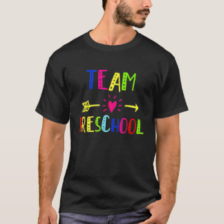Teamet Preschool Teacher Student Lycklig tillbaka T Shirt