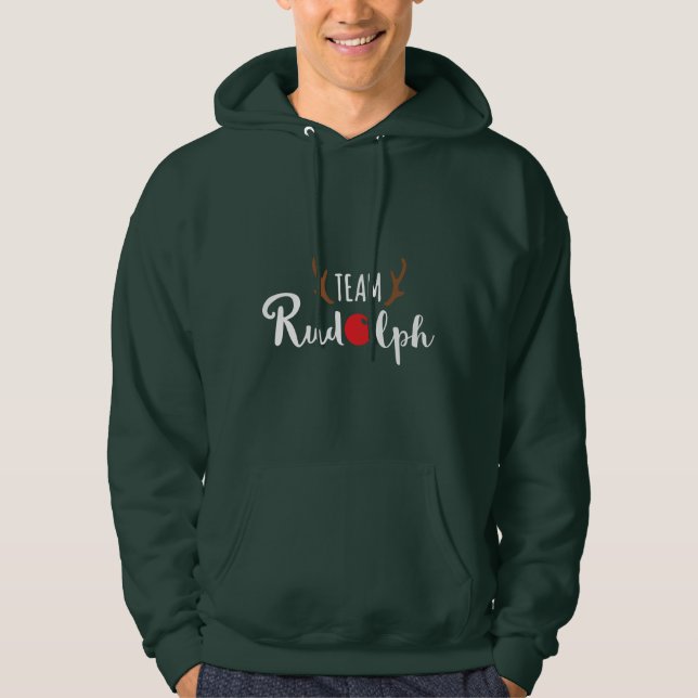Teamet Rudolph Julmotif Hoodie (Framsida)