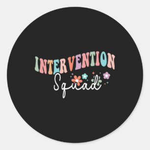 Teamet Squad Intervention Teacher Back to school T Runt Klistermärke