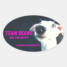 Teamets Beans oval-dekal Ovalt Klistermärke