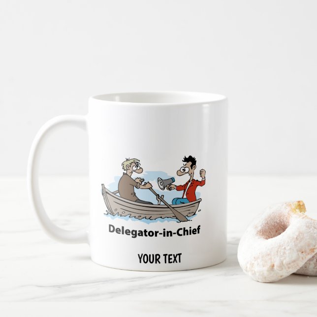 Teamledare Serietecknad Man Kaffemugg (Med munk)