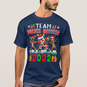 Teampolischef 2022 Julafton Ljus Dabbing Reind T Shirt