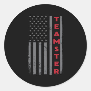 Teamster American Flagga Patriotic Lastbil Driver  Runt Klistermärke