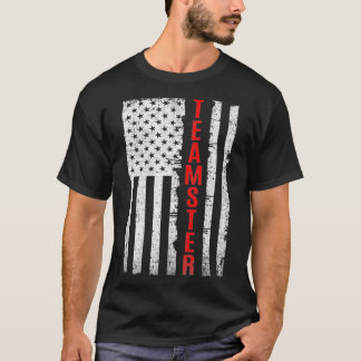Teamster Proud American Flagga Distress T Shirt