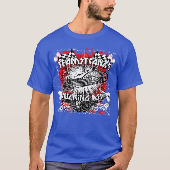 Teamstrange Punk Rock Racer Skeleton Rocking Desig T Shirt (Framsida)
