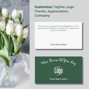 Teamuppskattning: Florist Shop-Tacken Visitkort