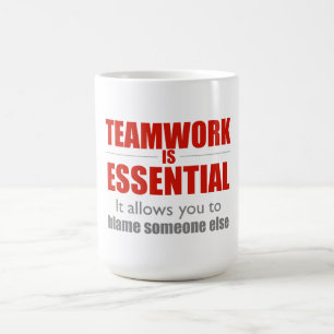Teamwork är nödvändig kaffemugg