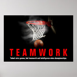 Teamwork Basketball inspirationsoffertspelare Poster