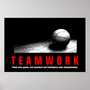 Teamwork Basketball inspirationsoffertspelare Poster