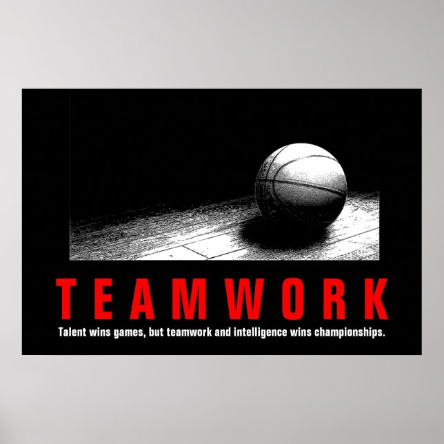 Teamwork Basketball inspirationsoffertspelare Poster (Framsidan)