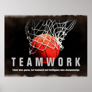Teamwork Basketball inspirationsoffertspelare Poster