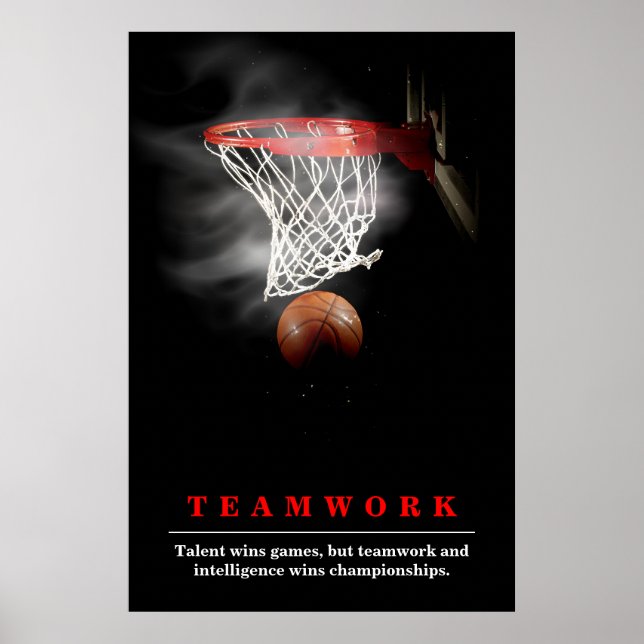 Teamwork Basketball Motivational Inspirational Poster (Framsidan)