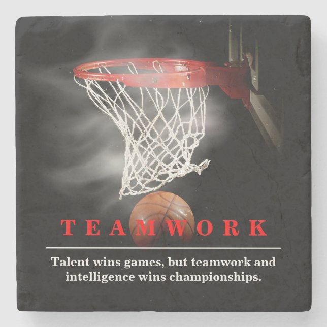 Teamwork Basketball Motivational Inspirational Stenunderlägg (Framsidan)